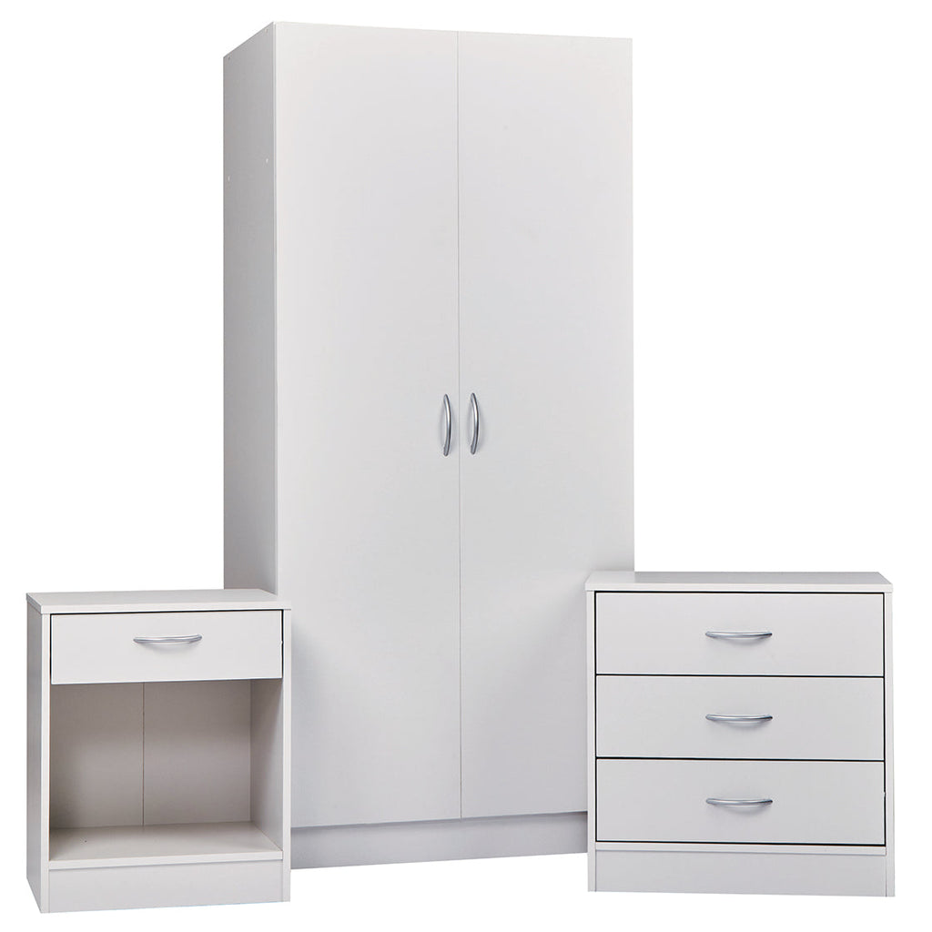 White Modern Three Piece Bedroom Set