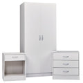 White Modern Three Piece Bedroom Set
