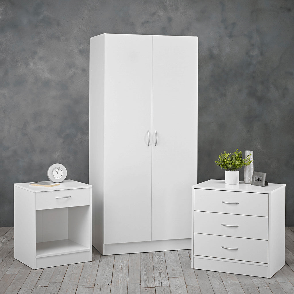 White Modern Three Piece Bedroom Set
