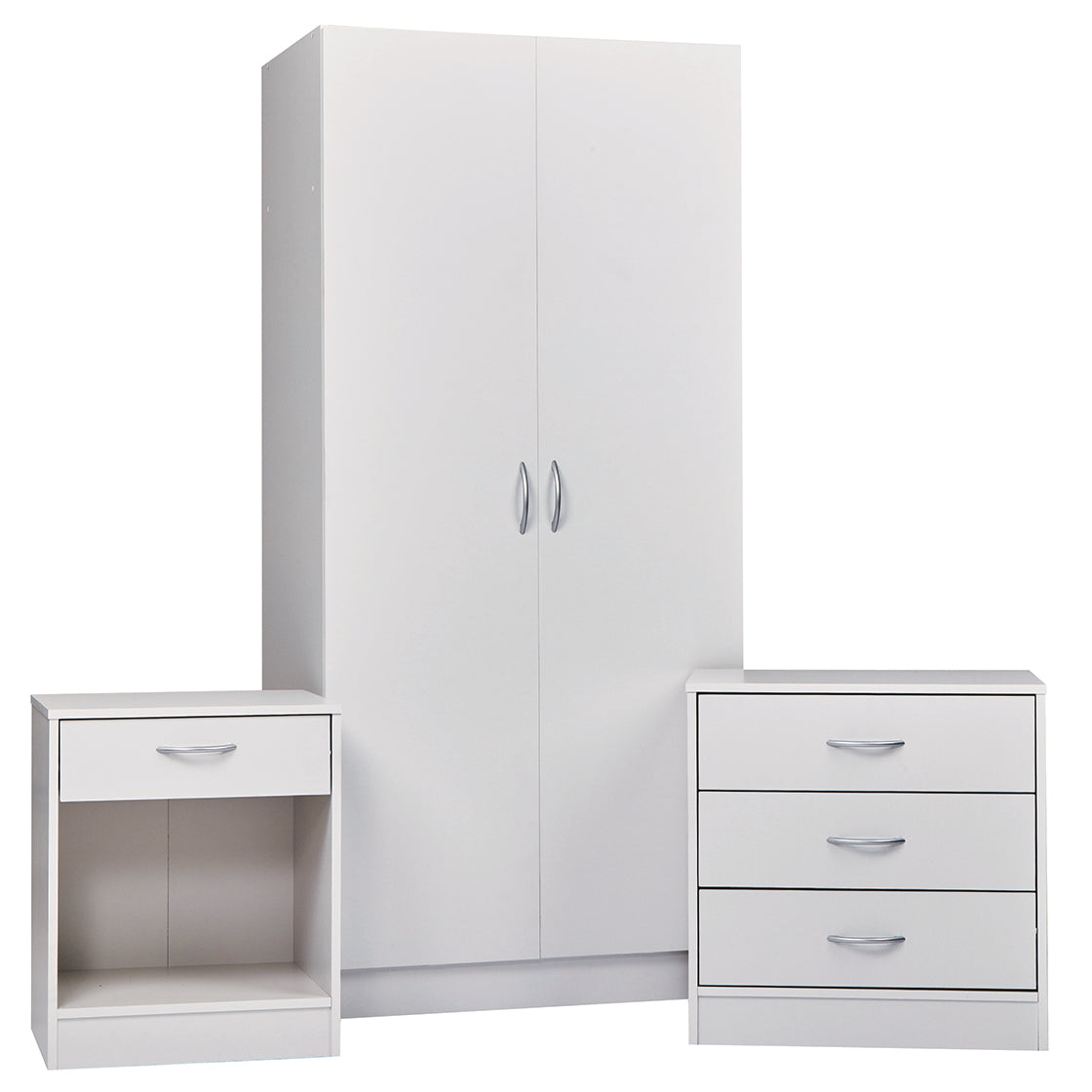 White Modern Three Piece Bedroom Set