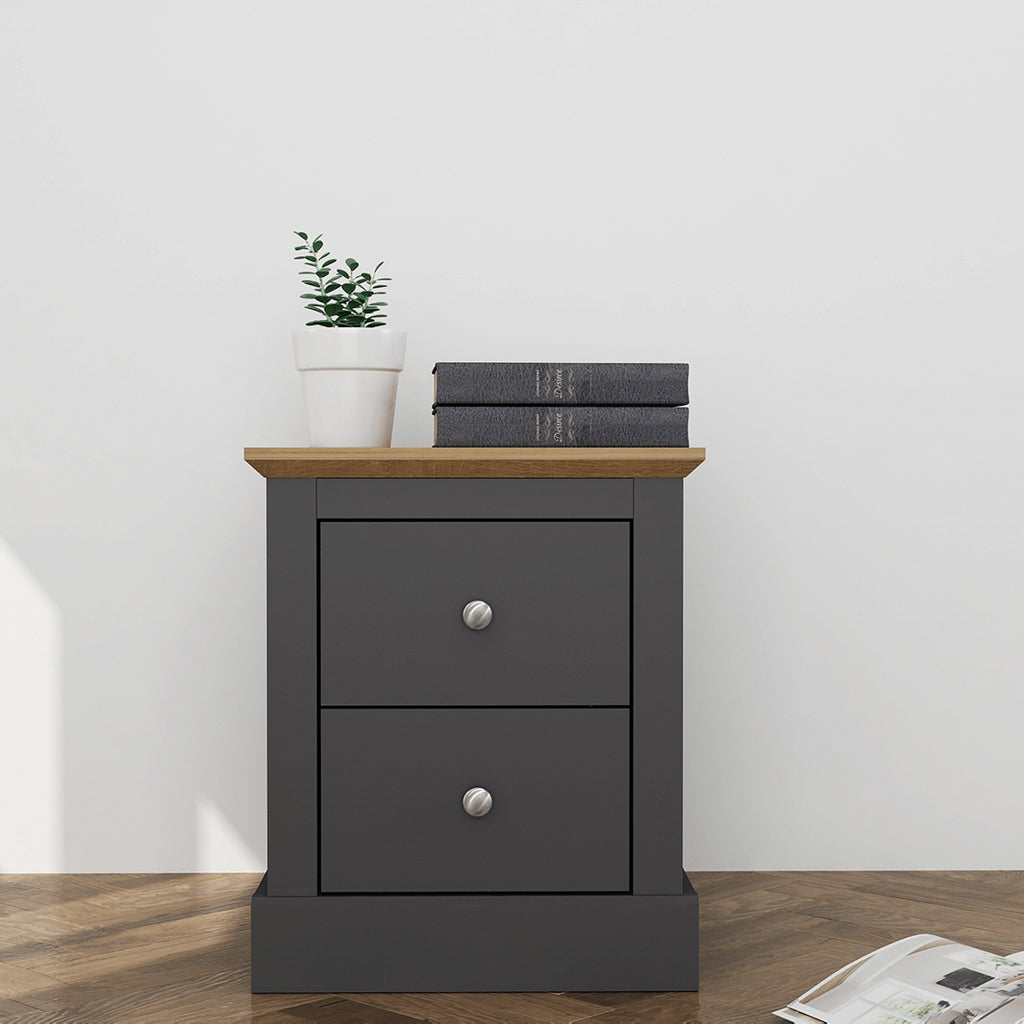 Charcoal Bedside Cabinet