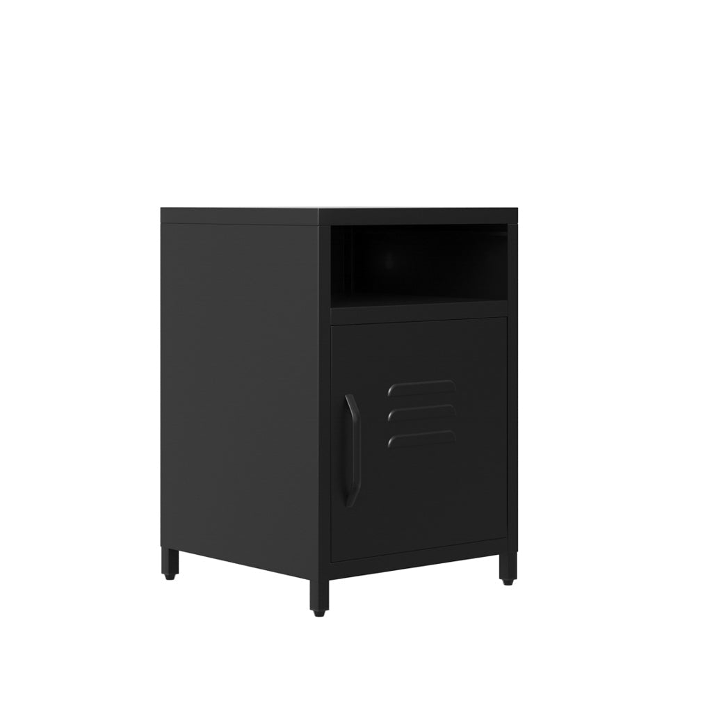 Industrial Style Black Bedside Cabinet