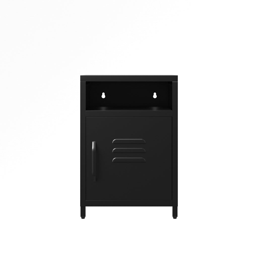 Industrial Style Black Bedside Cabinet