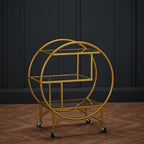 Art Deco Gold Circular Drinks Trolley