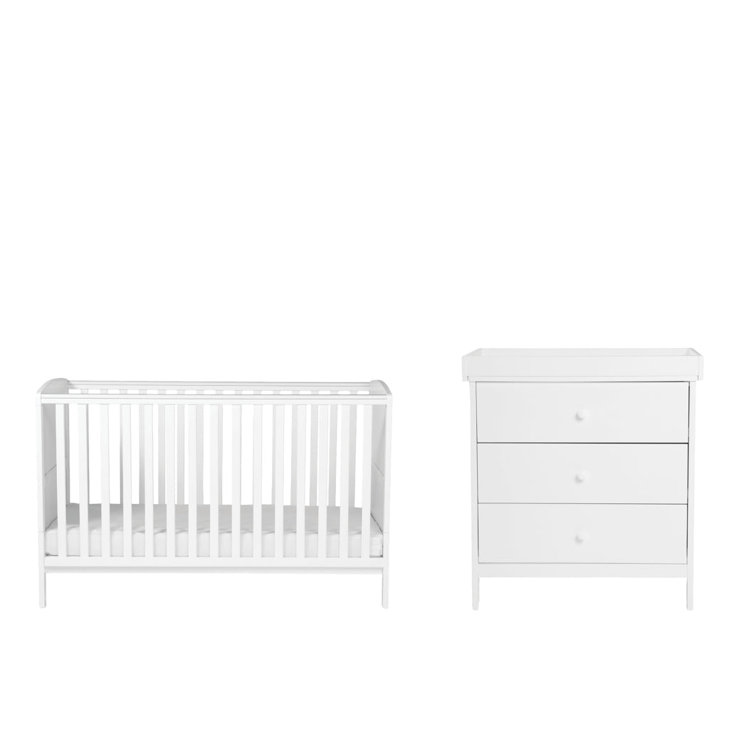 Dreamer 2 Piece Nursery Room Furniture Set White
