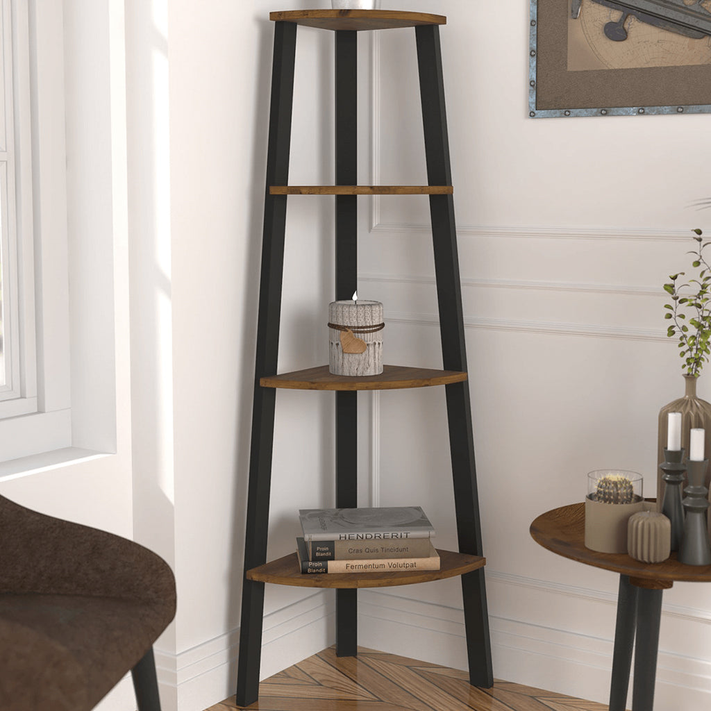 Industrial Pine Corner Shelving Unit