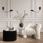 Black Circular Textured Coffee Table