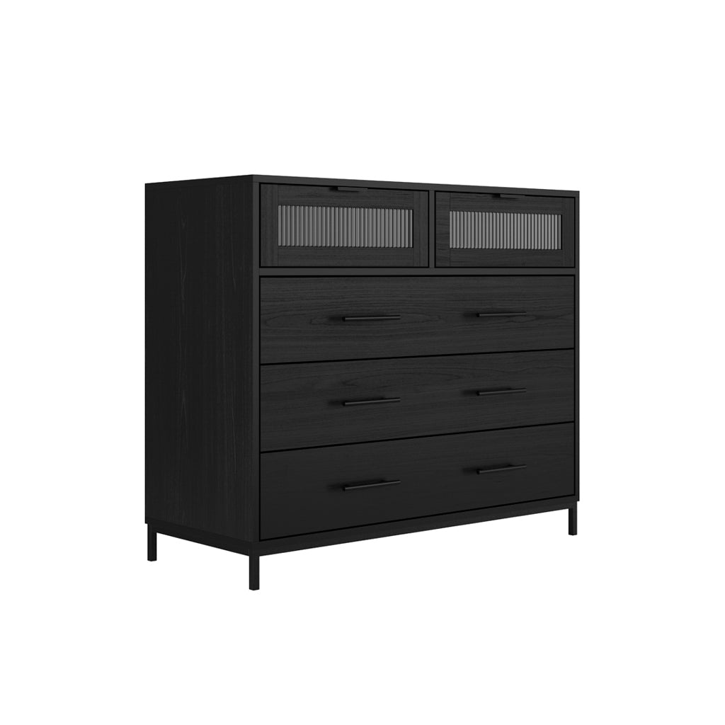 Chest Of Drawers In Matte Black