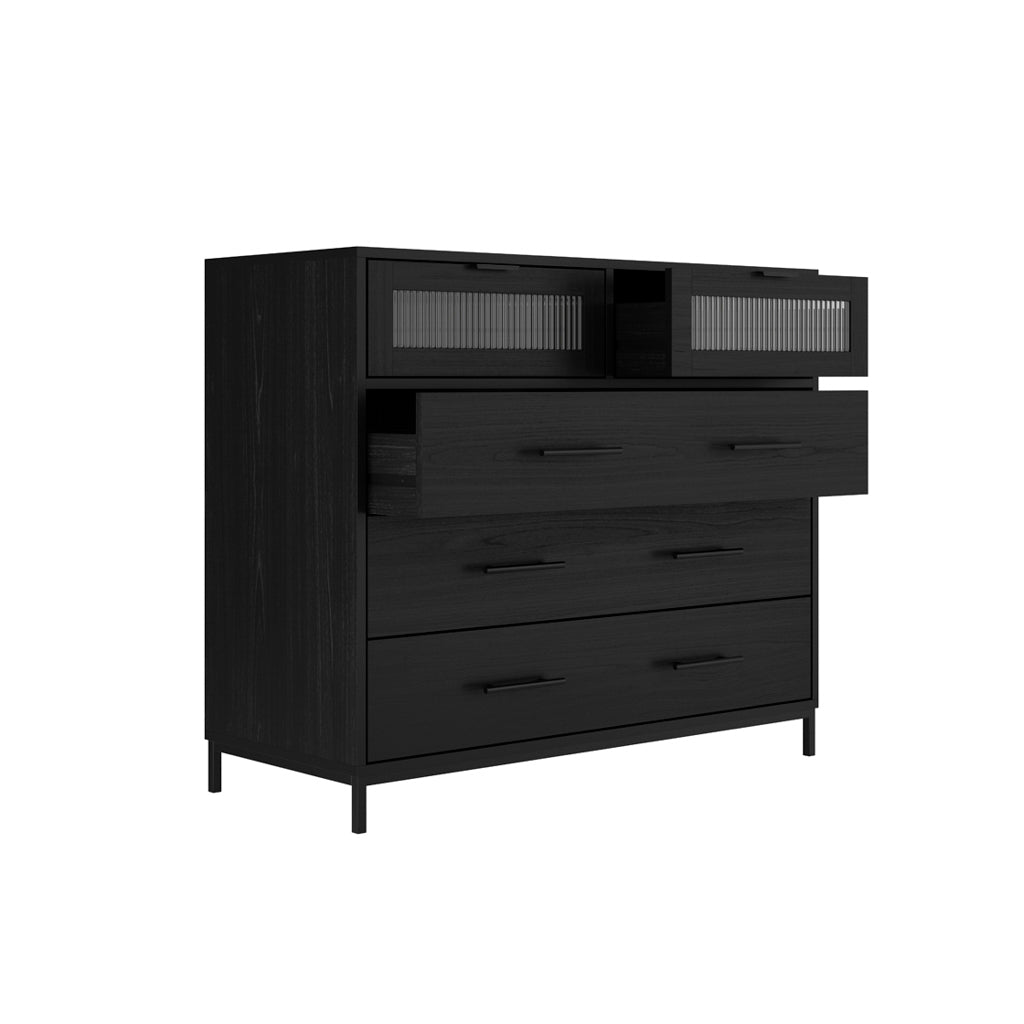 Chest Of Drawers In Matte Black