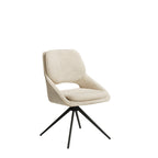 Louie Black Dining Table with 4 Edisto Off White Dining Chairs
