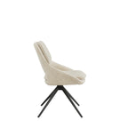 Louie Black Dining Table with 4 Edisto Off White Dining Chairs