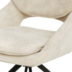 Louie Black Dining Table with 4 Edisto Off White Dining Chairs