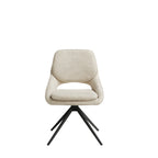 Louie Black Dining Table with 4 Edisto Off White Dining Chairs