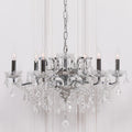 Chrome 6 Branch Shallow Cut Glass Chandelier