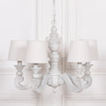 Distressed 5 Branch Chandelier with Shades