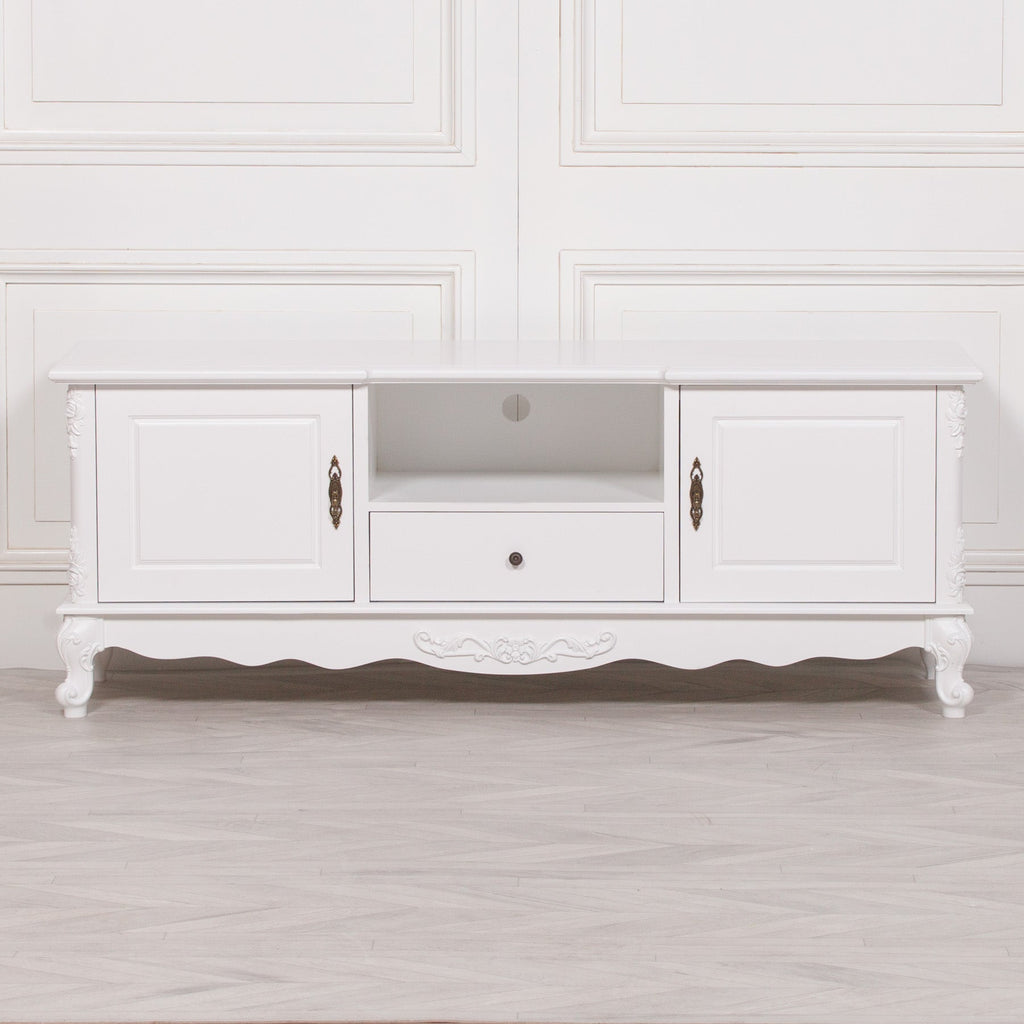 French White Large Cabinet TV Unit