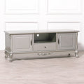 French Antique Silver Large Cabinet TV Unit