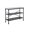 White Marble & Black Frame Console Table
