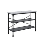 White Marble & Black Frame Console Table