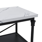 White Marble & Black Frame Console Table
