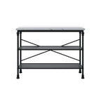 White Marble & Black Frame Console Table