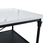 Marble And Black Kitchen Island