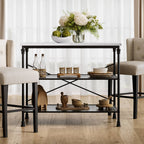 Marble And Black Kitchen Island