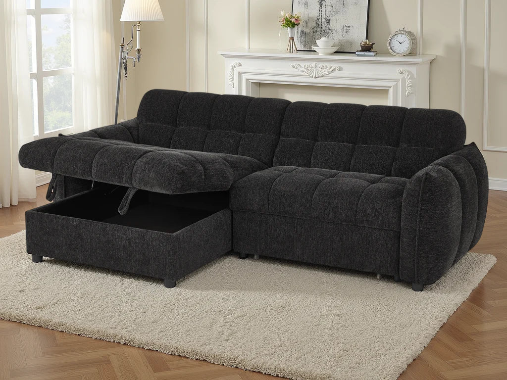Florida Sofabed Black Universal Corner