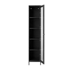 Modern Black Tall Thin Cabinet