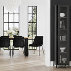 Modern Black Tall Thin Cabinet