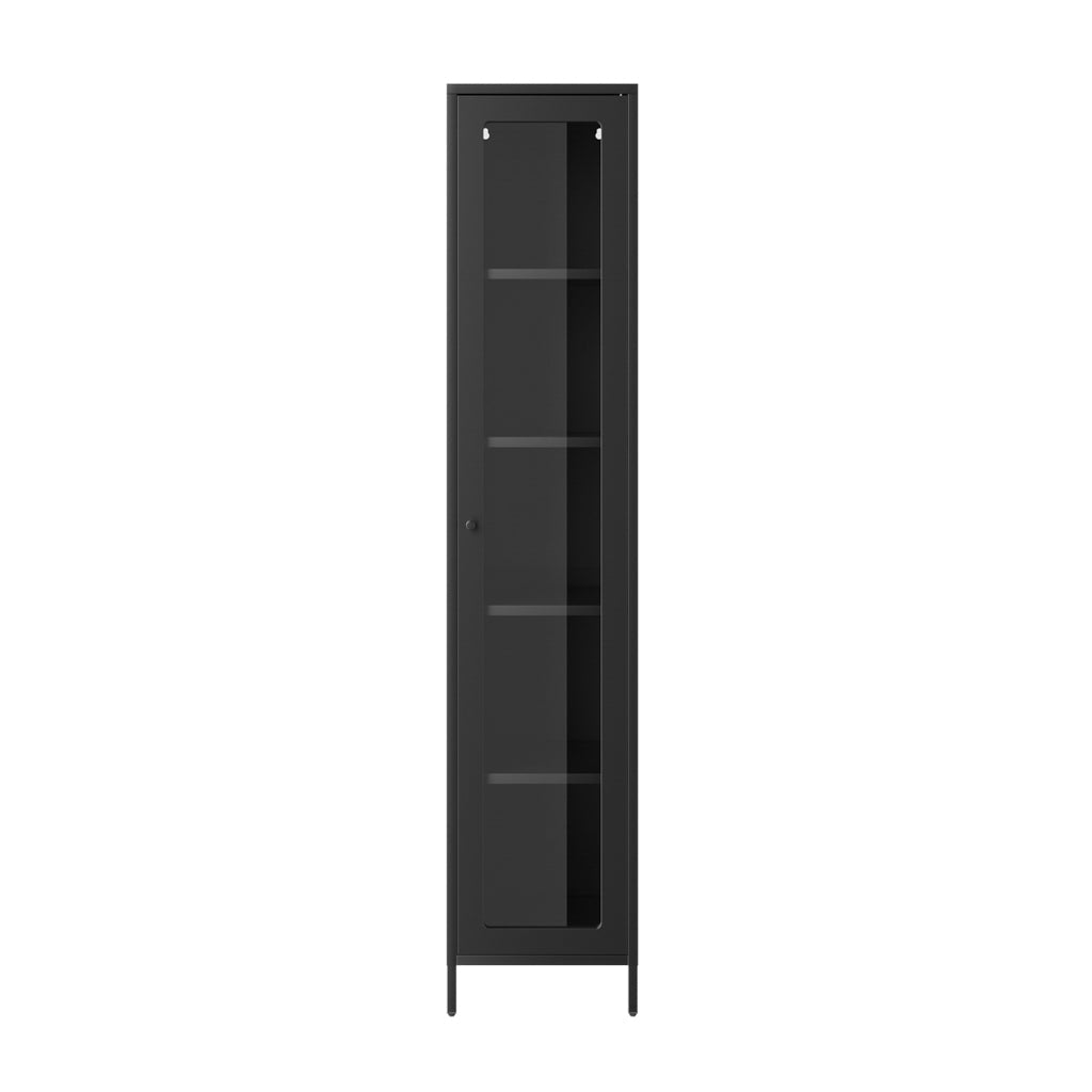 Modern Black Tall Thin Cabinet
