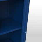 Modern Tall Thin Blue Display Cabinet