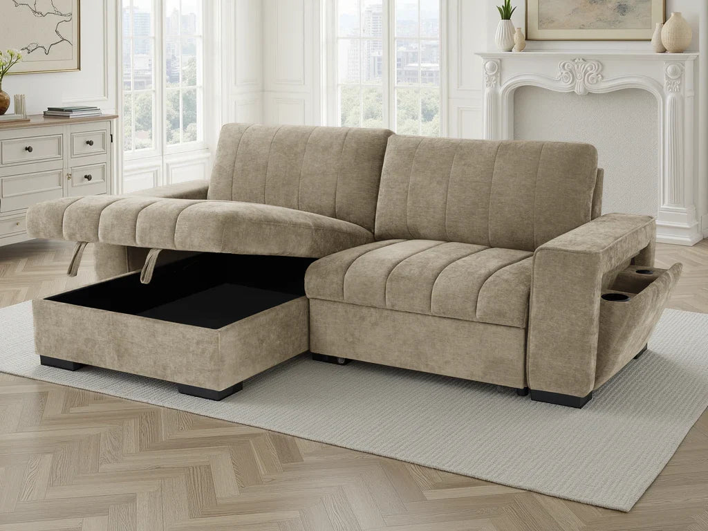 Franklin Sofabed Beige Universal Corner