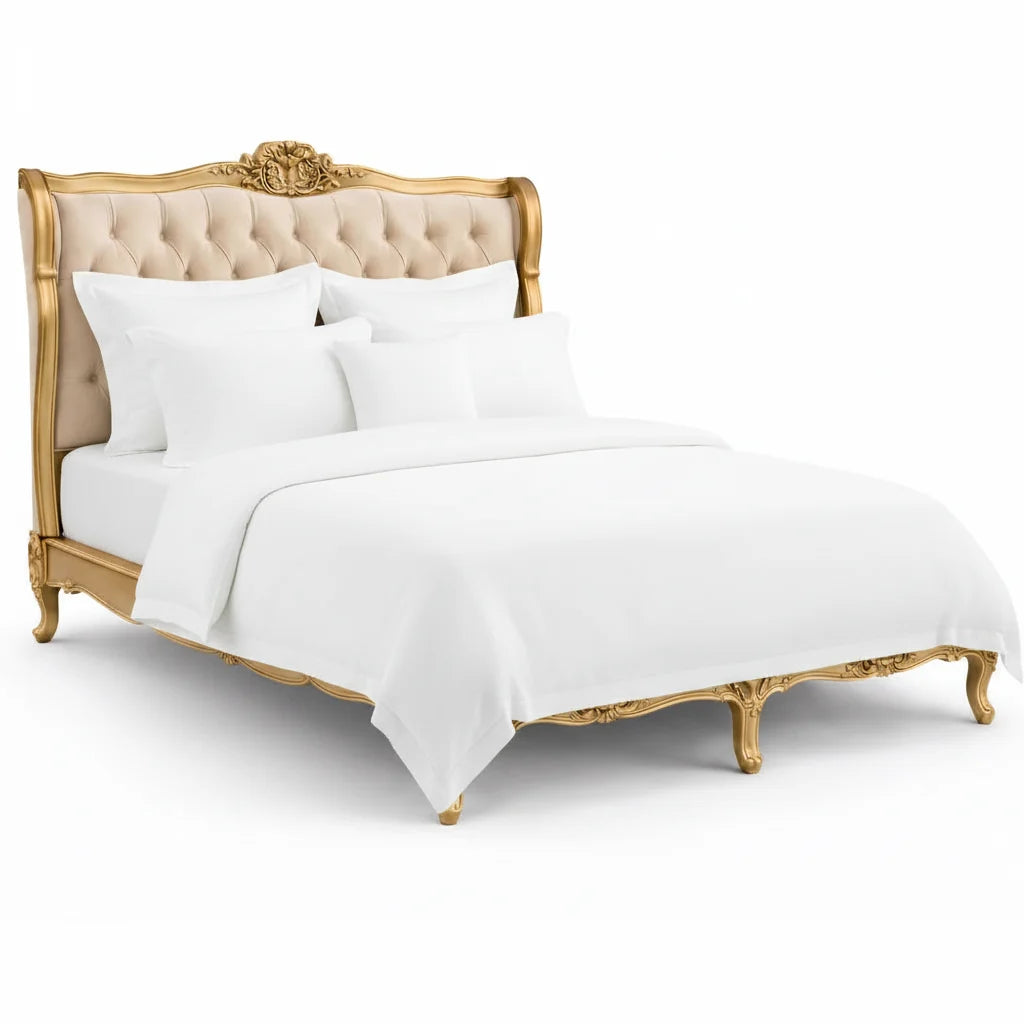 Versailles Gold Gilt Ornate Curved Bed Double