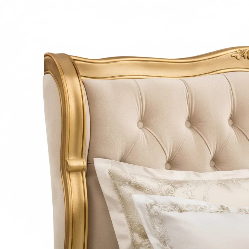 Versailles Gold Gilt Ornate Curved Bed Kingsize