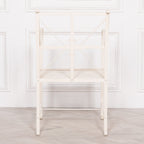 Iron Frame Off White / Cream Distressed Garden Dining Chair