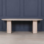Blanche Acacia Fluted Oval Dining Table With 6 Louis Chairs