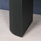 Black Painted Acacia Fluted Oval Dining Table