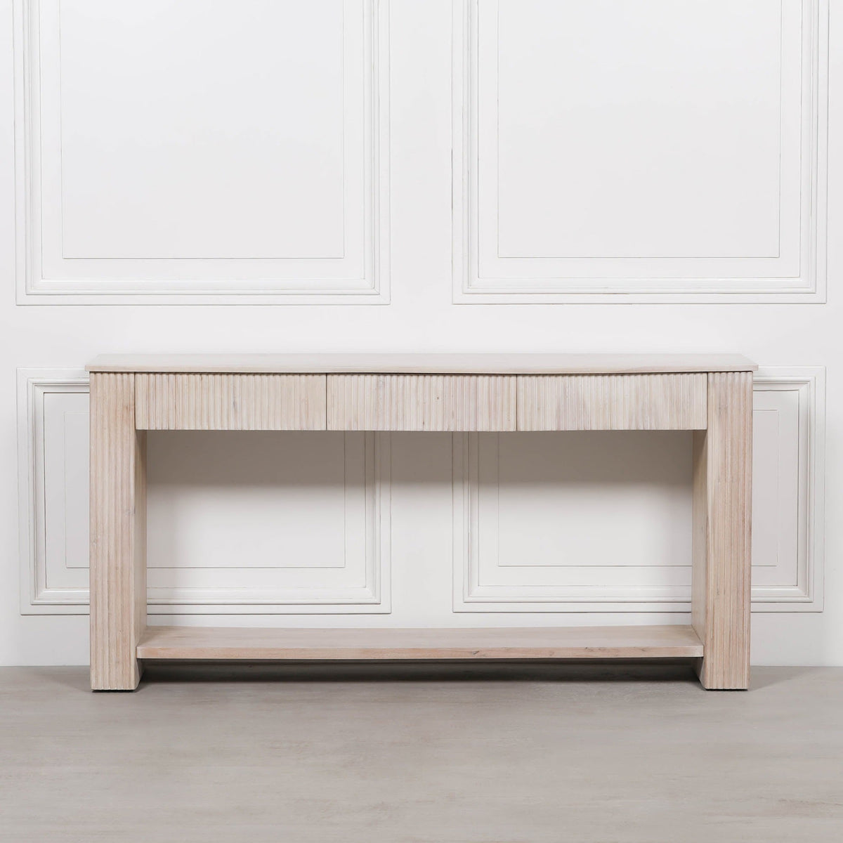 Blanche Acacia Fluted Console Table