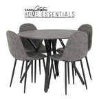 Grey Modern Dining Table with 4 Chairs Dining Set