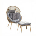 GREY CUSHION GARDEN STANDING EGG CHAIR