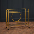 Gold Art Deco Rectangular Drinks Trolley