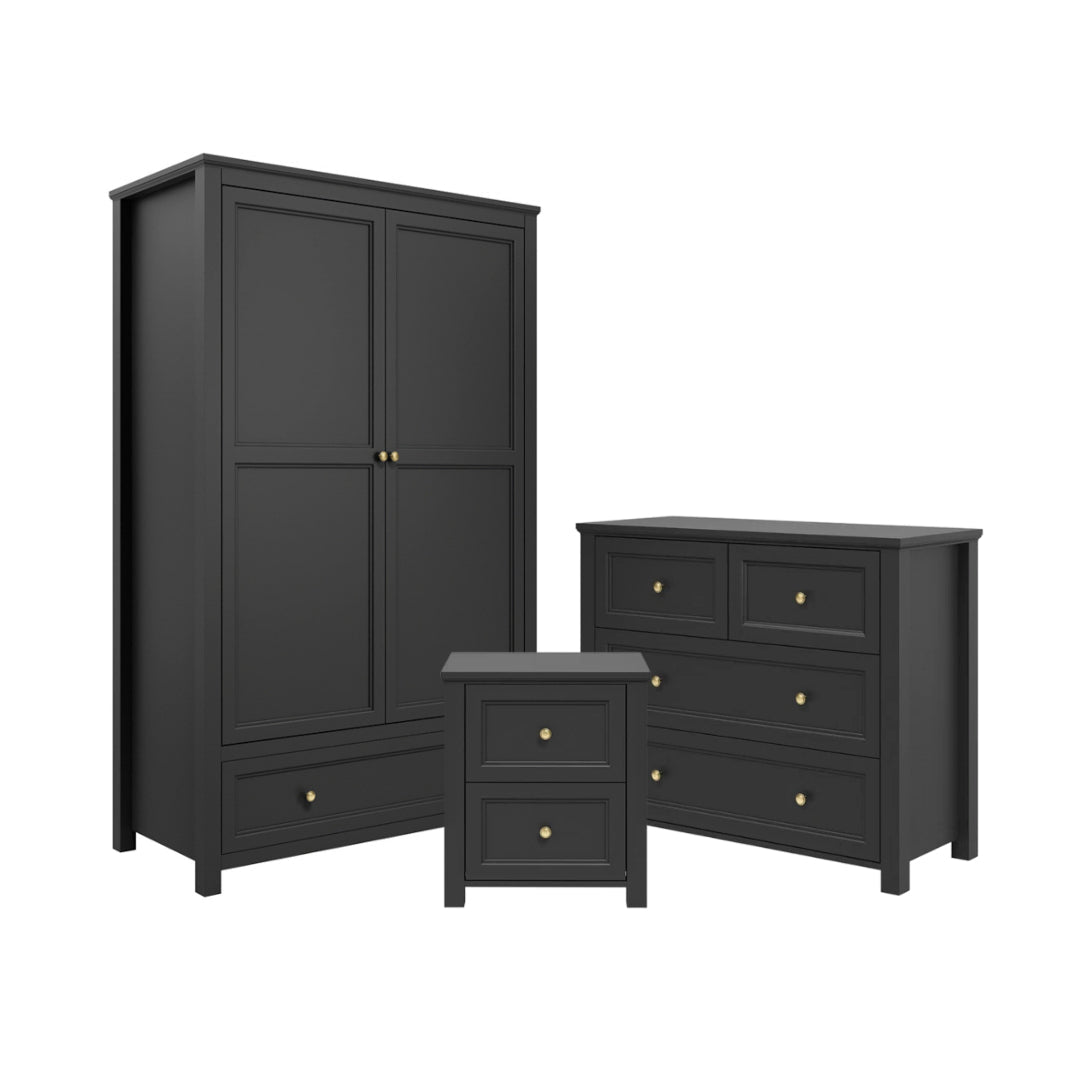 Shaker Style Bedroom Furniture Set in Black