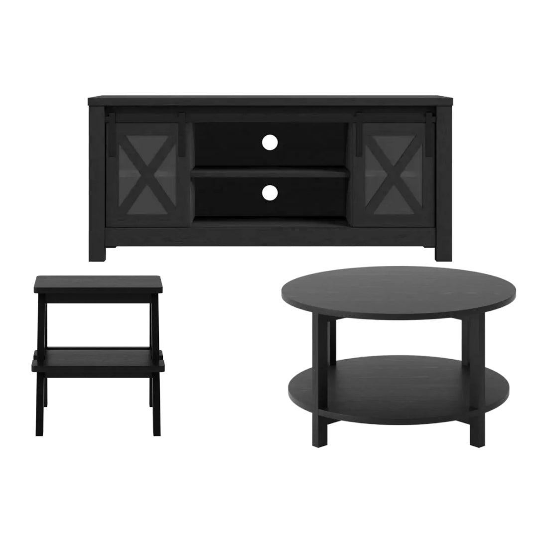 Black Living Room Furniture Set