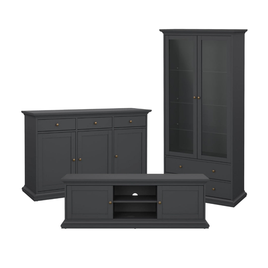 Shaker Style Matt Grey Living Room Set