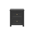 HARRY CHRISTIAN HOME ELEGANT BLACK BEDSIDE CABINET WITH GOLD HANDLES