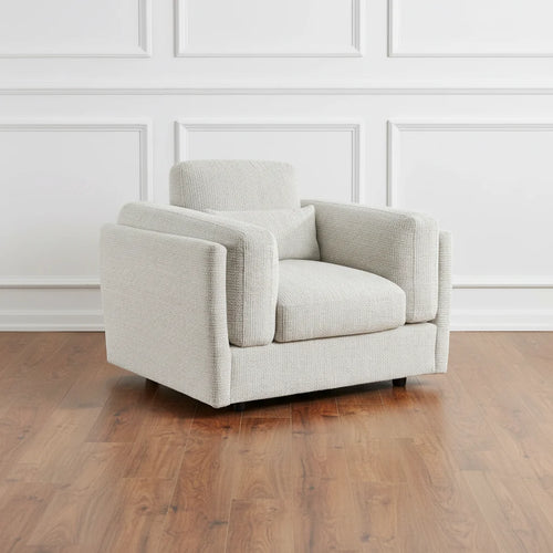 HARRY CHRISTIAN HOME LIGHT BEIGE BELLAGIO ARMCHAIR LIFESTYLE SHOT
