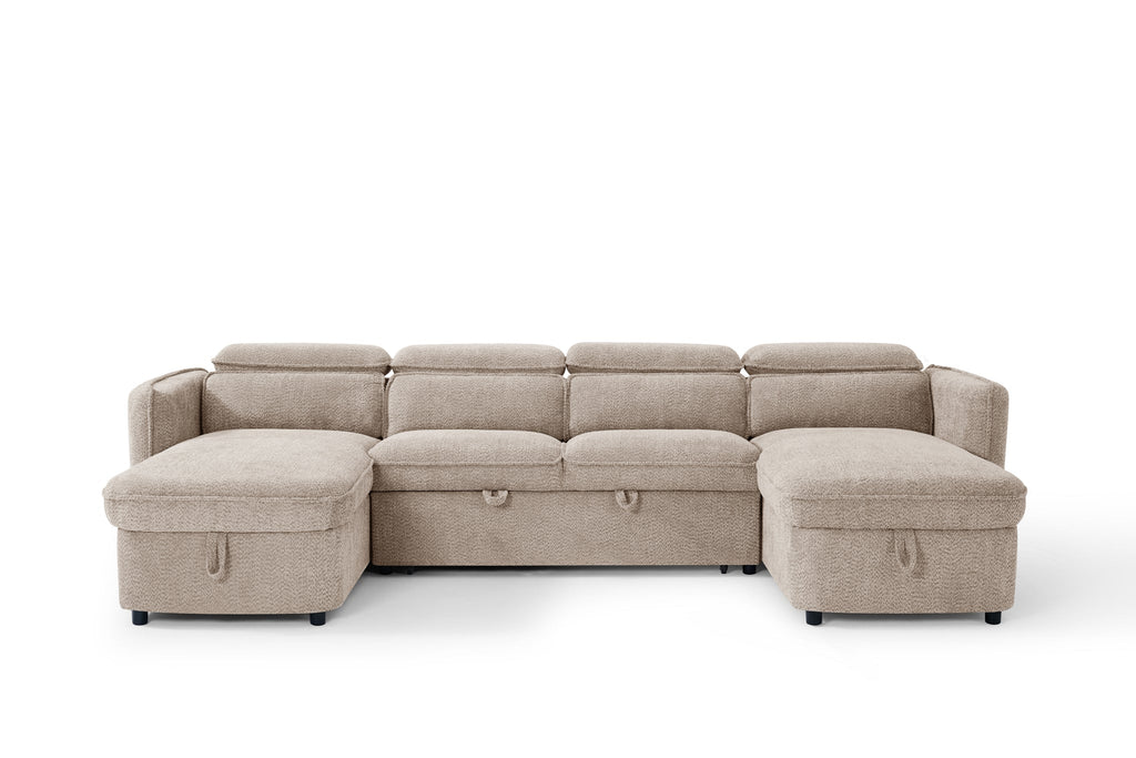 Capri U Shape Sofabed in Beige