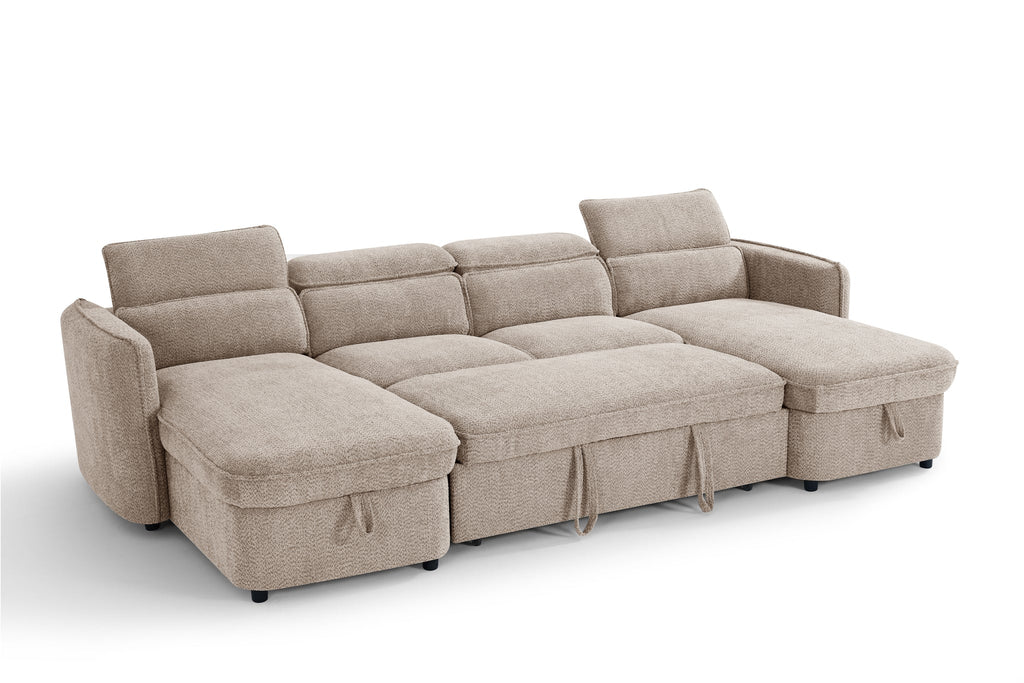 Capri U Shape Sofabed in Beige