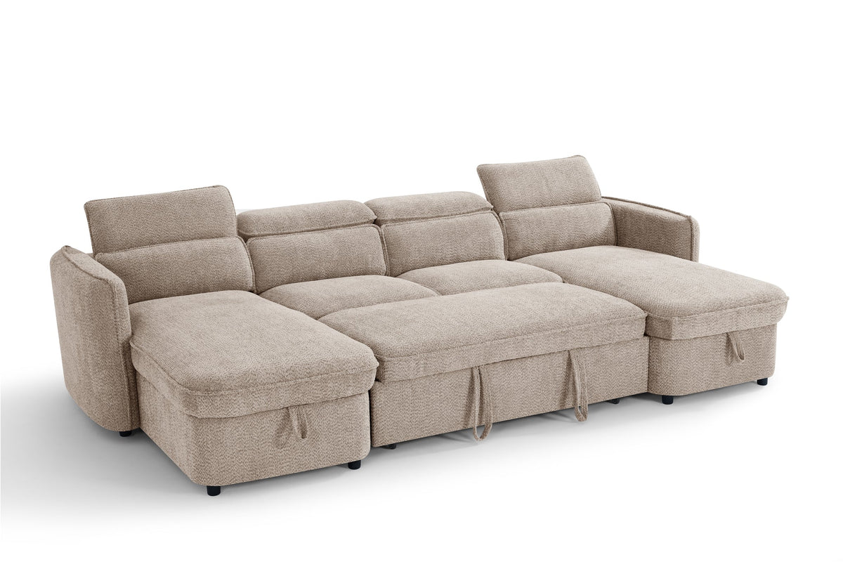 Capri U Shape Sofabed in Beige